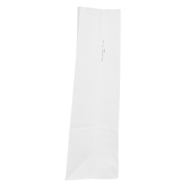 Papieren zak zonder handvat kraft wit 50g/m² 15+9x28cm (25 stuks)