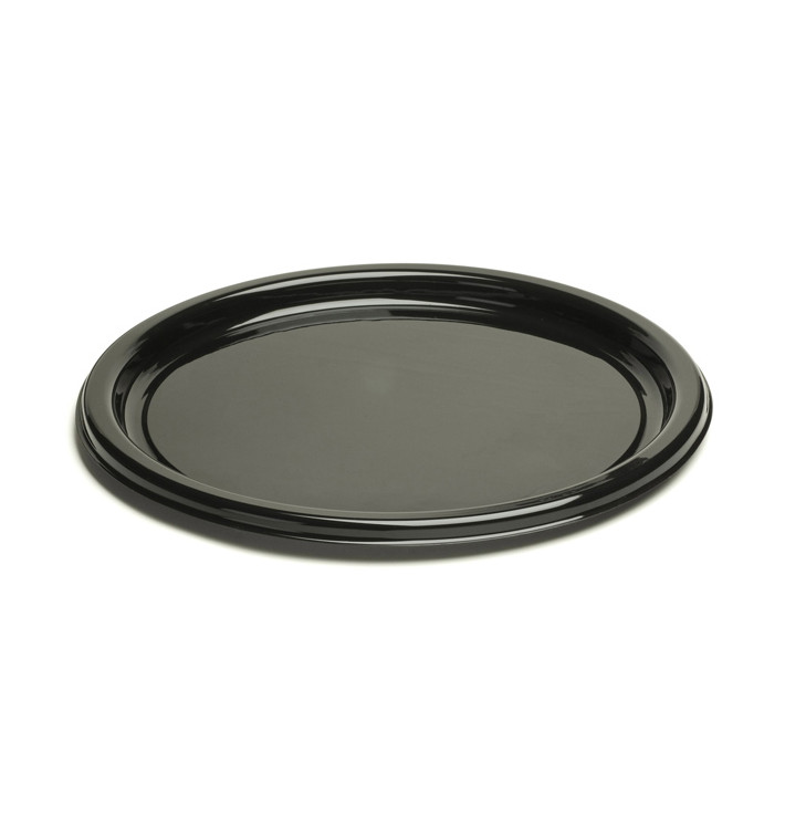 Plastic bord Rond vormig zwart 18 cm (250 stuks) Plastic bord Rond vormig zwart 18 cm (250 stuks)