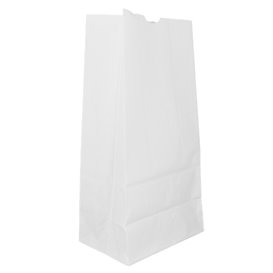 Papieren zak zonder handvat kraft wit 60g/m² 18+11x34cm (25 stuks) 