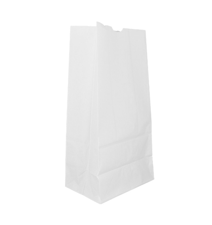 Papieren zak zonder handvat kraft wit 60g/m² 18+11x34cm (25 stuks) 