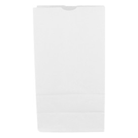 Papieren zak zonder handvat kraft wit 50g/m² 12+8x24cm (1.000 stuks)