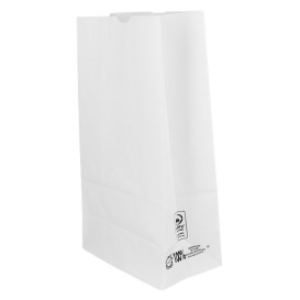 Papieren zak zonder handvat kraft wit 50g/m² 12+8x24cm (1.000 stuks)