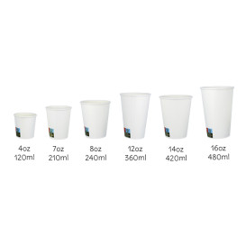 Papieren beker wit ECO 4Oz/120ml Ø6,2cm (100 Stuks)