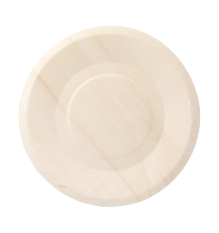 Houten schaal Rond vormig 15,5cm (300 stuks) Houten schaal Rond vormig 15,5cm (300 stuks)