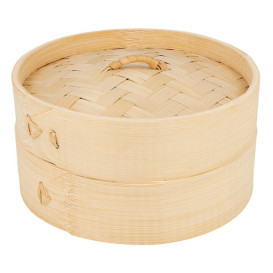 Bamboe stomer met Deksel Ø15x8cm (1 stuk) 