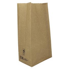 Papieren zak zonder handvat kraft bruin 45g/m² 12+8x24cm (25 stuks)