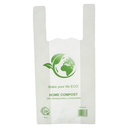 Plastic Hemddraagtassen Bio Home Compost 30x40cm 17,25µm (100 stuks) 
