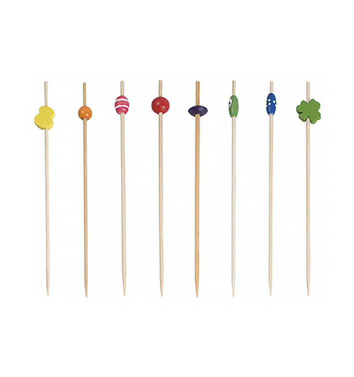 Bamboe vleespennen pakket Decoratie mix 12cm (10000 stuks) Bamboe vleespennen pakket Decoratie mix 12cm (10000 stuks)