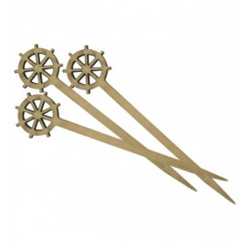 Bamboe vleespennen "Timón" Design 9cm (100 stuks)