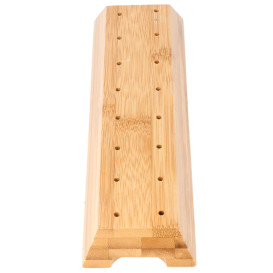 Bamboe vleespennen houder dienblad bruin 20x6x2cm (12 stuks) 