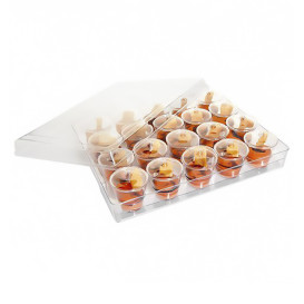 Plastic dienblad PS + 20 Kom Kit met Deksel Rond vormig (1 stuk)