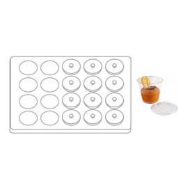 Plastic dienblad PS + 20 Kom Kit met Deksel Rond vormig (1 stuk)