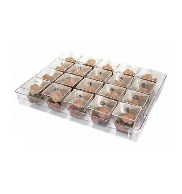 Plastic dienblad PS + 20 Kom Kit met Deksel Rond vormig transparant (12 stuks) Plastic dienblad PS + 20 Kom Kit met Deksel Rond vormig transparant (12 stuks)