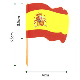 Spain Flag vleespennen 6,5cm (14400 stuks)