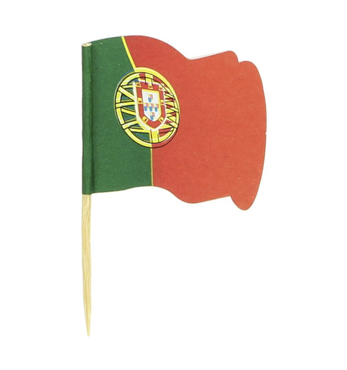 Poftugal vlag vleespennen 6,5cm (14400 stuks) Poftugal vlag vleespennen 6,5cm (14400 stuks)
