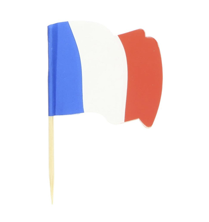 Vlag van Frankrijk vleespennen 6,5cm (14400 stuks) Vlag van Frankrijk vleespennen 6,5cm (14400 stuks)