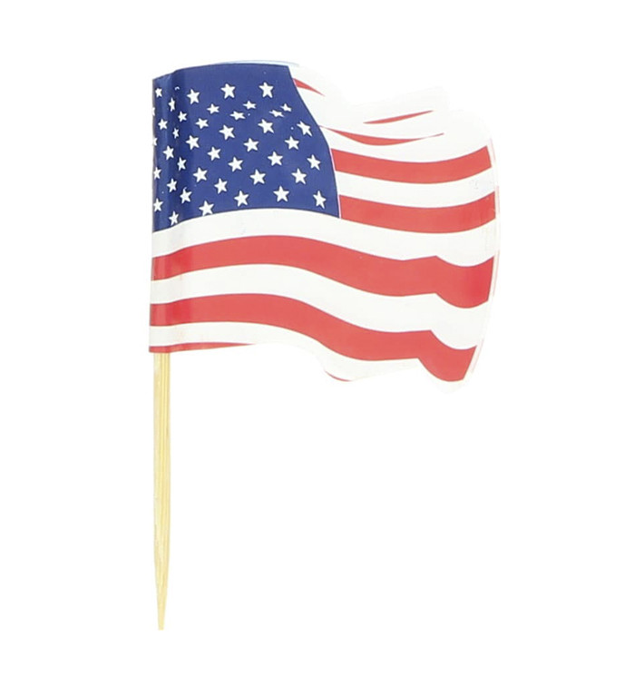 USA Vlag vleespennen 6,5cm (144 stuks) USA Vlag vleespennen 6,5cm (144 stuks)