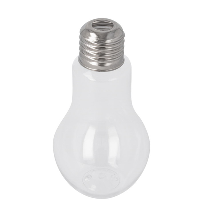 Plastic fles met Deksel lamp design PET transparant 100ml (250 stuks)