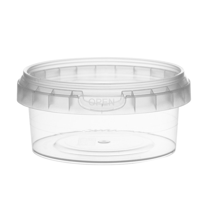 Plastic deli Container met Plastic Deksel PP Onbreekbaar 180 ml Ø9,5 (504 stuks)