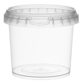 Plastic deli Container met Plastic Deksel PP Onbreekbaar 365 ml Ø9,5 (24 stuks)