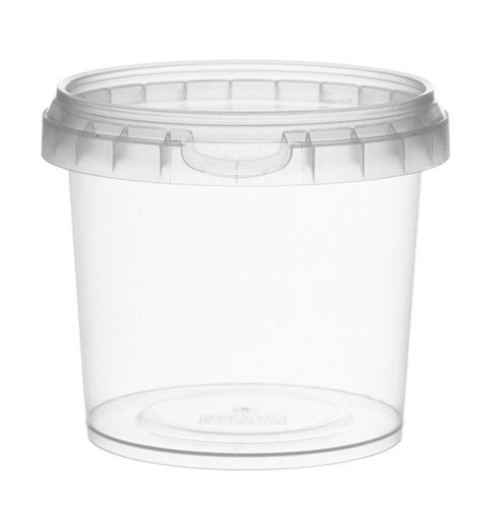 Plastic deli Container met Plastic Deksel PP Onbreekbaar 365 ml Ø9,5 (456 stuks) Plastic deli Container met Plastic Deksel PP Onbreekbaar 365 ml Ø9,5 (456 stuks)