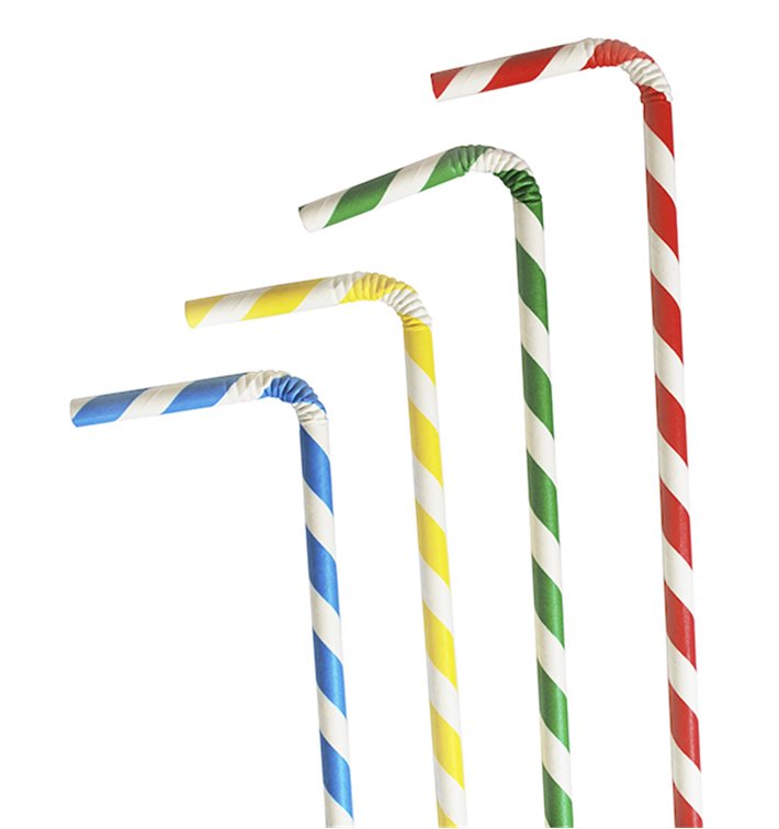 Papieren flexibele rietjes pakket Ø0,6cm 23cm (6000 stuks) Papieren flexibele rietjes pakket Ø0,6cm 23cm (6000 stuks)