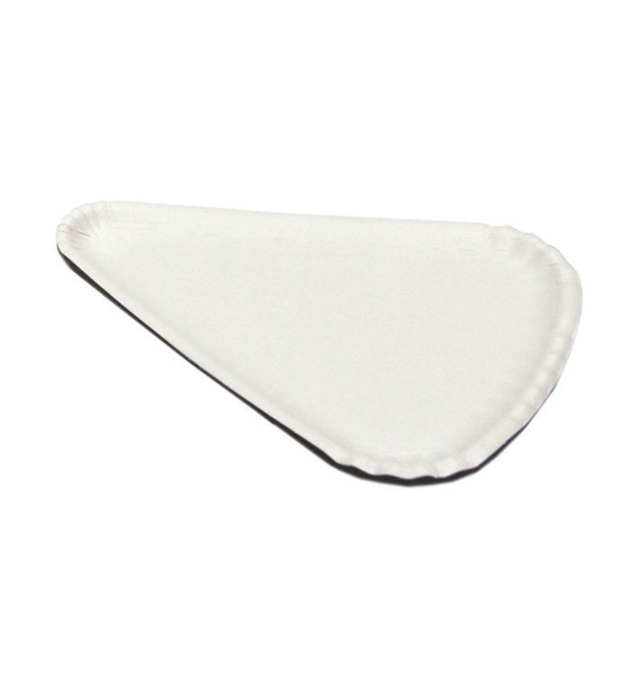 Papieren Pizza bord wit Driehoekige vorm 1/8 24x18 (100 stuks) Papieren Pizza bord wit Driehoekige vorm 1/8 24x18 (100 stuks)