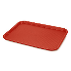 Plastic dienblad Fast Food rood 27,5x35,5cm (1 stuk) 