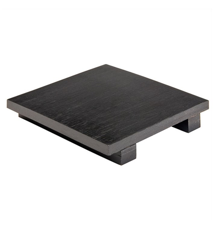 Bamboe sushi dienblad zwart 15x15x2,5cm (40 stuks) Bamboe sushi dienblad zwart 15x15x2,5cm (40 stuks)