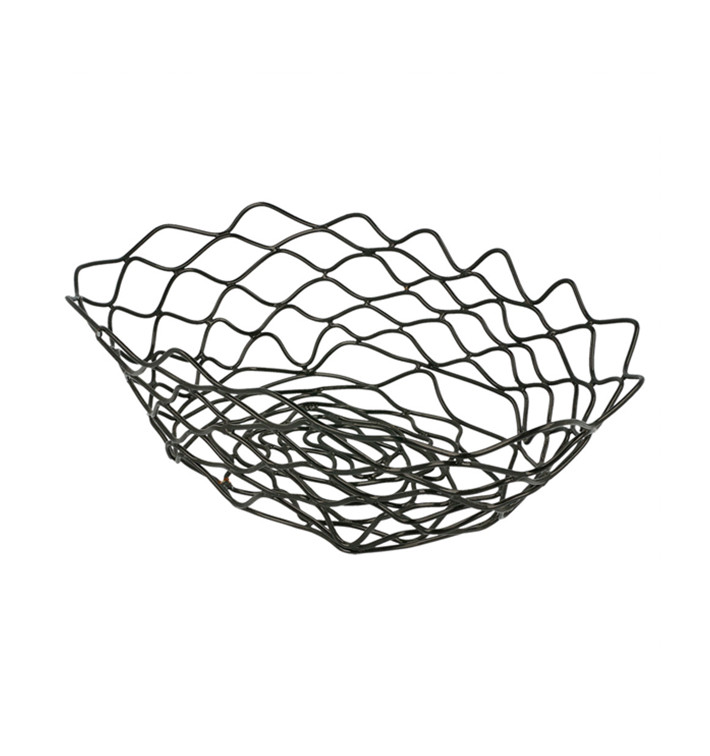 Ovale stalen mand zwart 24x15,2x7cm (1 stuk) Ovale stalen mand zwart 24x15,2x7cm (1 stuk)