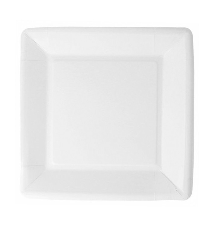 Papieren bord Biocoated wit Vierkant 23cm (20 stuks) Papieren bord Biocoated wit Vierkant 23cm (20 stuks)
