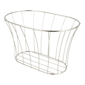Ovale stalen mand zilver 21x12,7x12,7 (1 stuk)
