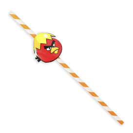 Papieren rechte rietjes "Pápotjeos" Design Ø0,6cm 24cm (1000 stuks)
