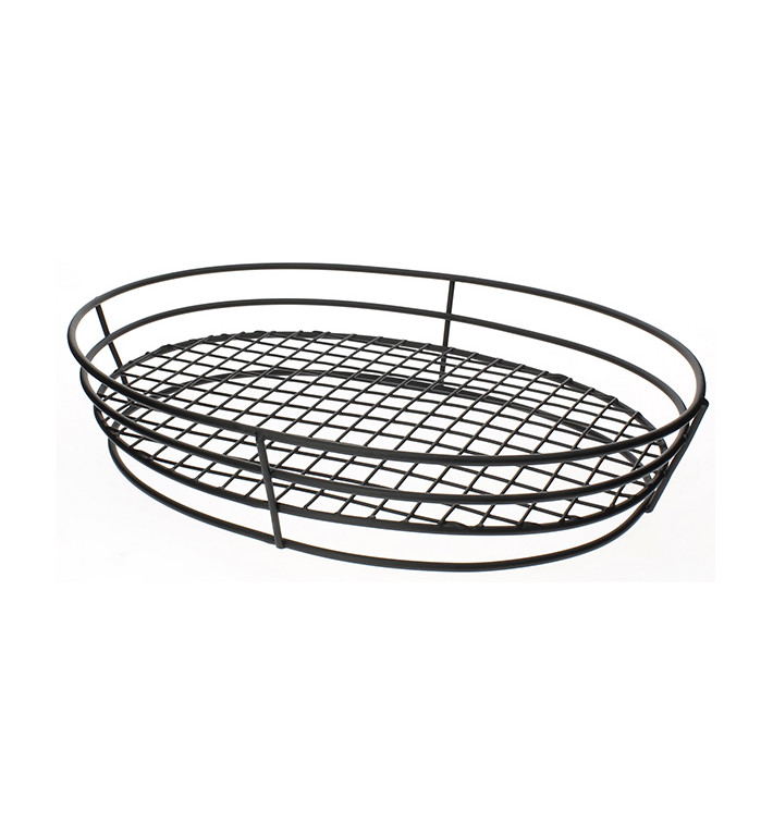 Ovale stalen mand zwart 28x20,5x5,7cm (1 stuk) Ovale stalen mand zwart 28x20,5x5,7cm (1 stuk)
