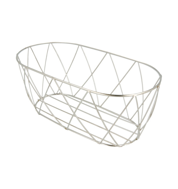 Ovale stalen mand zilver 25,5x12,7x10,2cm (1 stuk) Ovale stalen mand zilver 25,5x12,7x10,2cm (1 stuk)