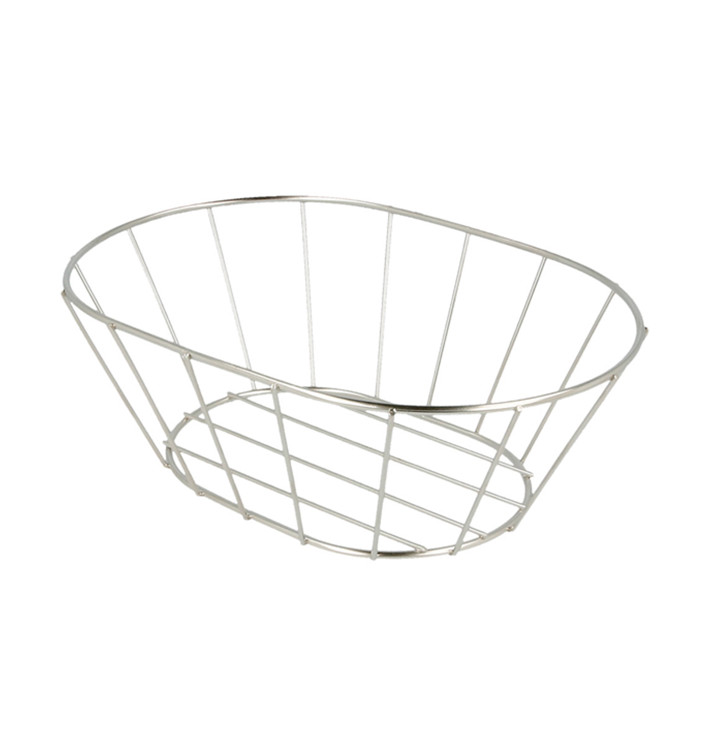 Ovale stalen mand zilver 21,6x14x7,6cm (1 stuk) Ovale stalen mand zilver 21,6x14x7,6cm (1 stuk)
