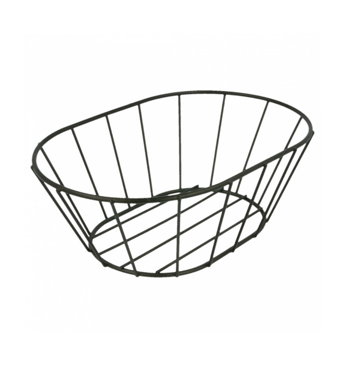 Ovale stalen mand zwart 21,6x14x7,6cm (1 stuk) Ovale stalen mand zwart 21,6x14x7,6cm (1 stuk)