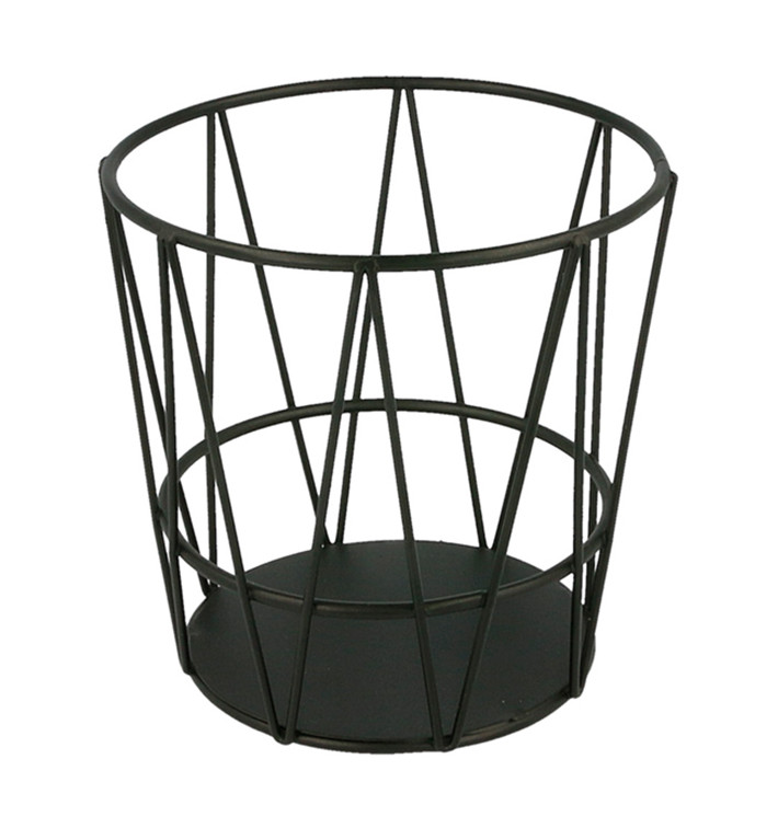 Stalen ronde mand zwart Ø11,5x11,5cm (24 stuks) Stalen ronde mand zwart Ø11,5x11,5cm (24 stuks)