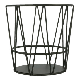 Stalen ronde mand zwart Ø11,5x11,5cm (24 stuks)