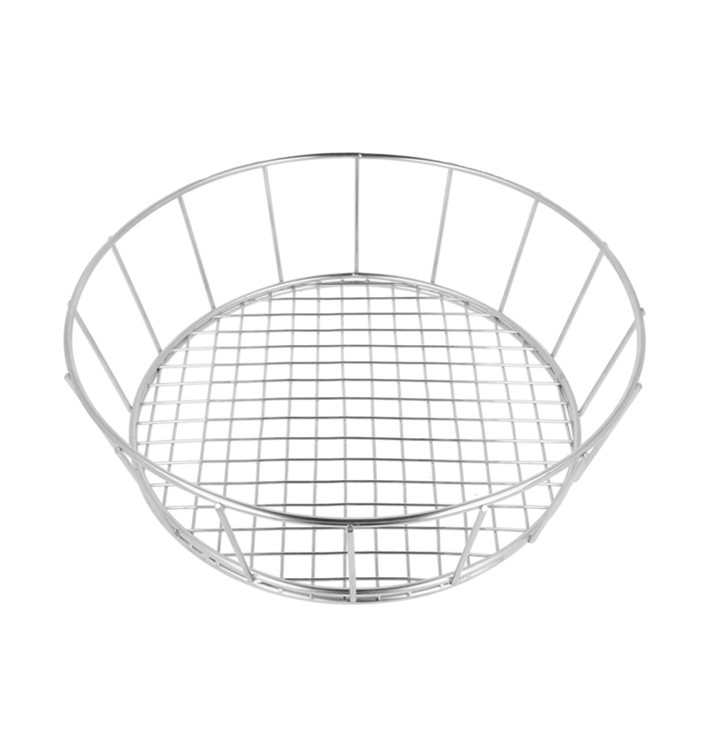 Stalen ronde mand zilver Ø24,1x7cm (1 stuk) Stalen ronde mand zilver Ø24,1x7cm (1 stuk)