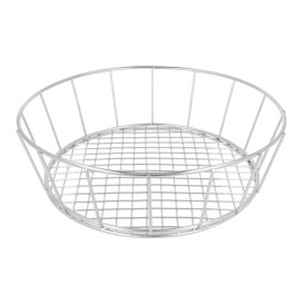 Stalen ronde mand zilver Ø24,1x7cm (12 stuks)