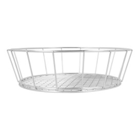 Stalen ronde mand zilver Ø24,1x7cm (12 stuks)