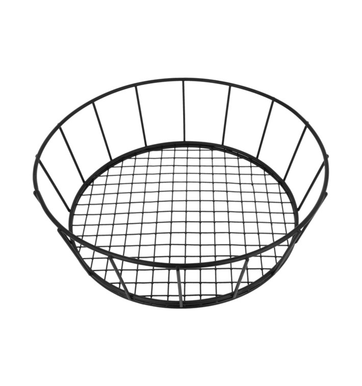 Stalen ronde mand zwart Ø24,1x7cm (1 stuk) Stalen ronde mand zwart Ø24,1x7cm (1 stuk)