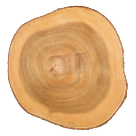 Houten bediening schotel Rond vormig Ø23x3,5cm (1 stuk) 