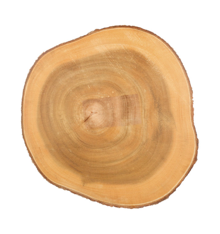 Houten bediening schotel Rond vormig Ø23x3,5cm (1 stuk) 