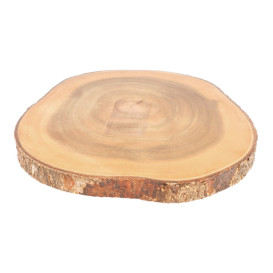 Houten bediening schotel Rond vormig Ø23x3,5cm (1 stuk) 