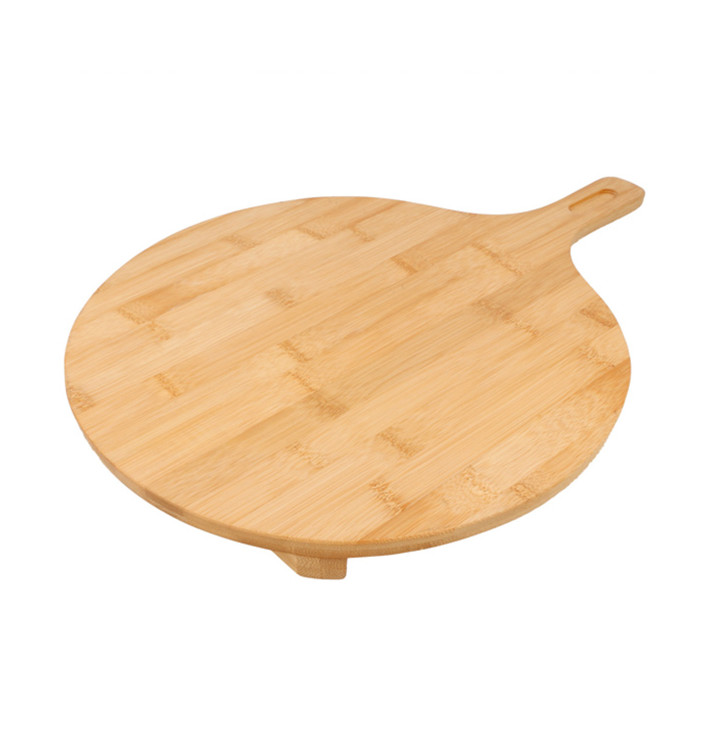 Bamboe Bediening Plaat met Hendel Rond vormig Ø29x2,5cm (10 stuks) Bamboe Bediening Plaat met Hendel Rond vormig Ø29x2,5cm (10 stuks)