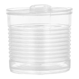 Proeving plastic conservenblik PS transparant 60ml Ø5,1x4,8cm (25 stuks) 