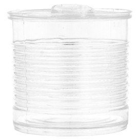Proeving plastic conservenblik PS transparant 110ml Ø6x5,7cm (25 stuks) 