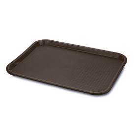 Plastic dienblad Fast Food chocolade 30,4x41,4cm (24 stuks)